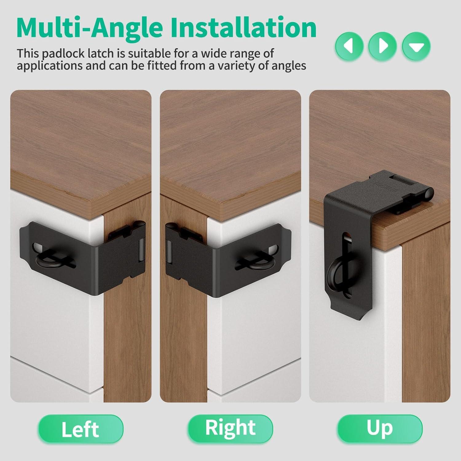 Cierre de Hasp 90 Grados Acero Inoxidable YogePote Negro