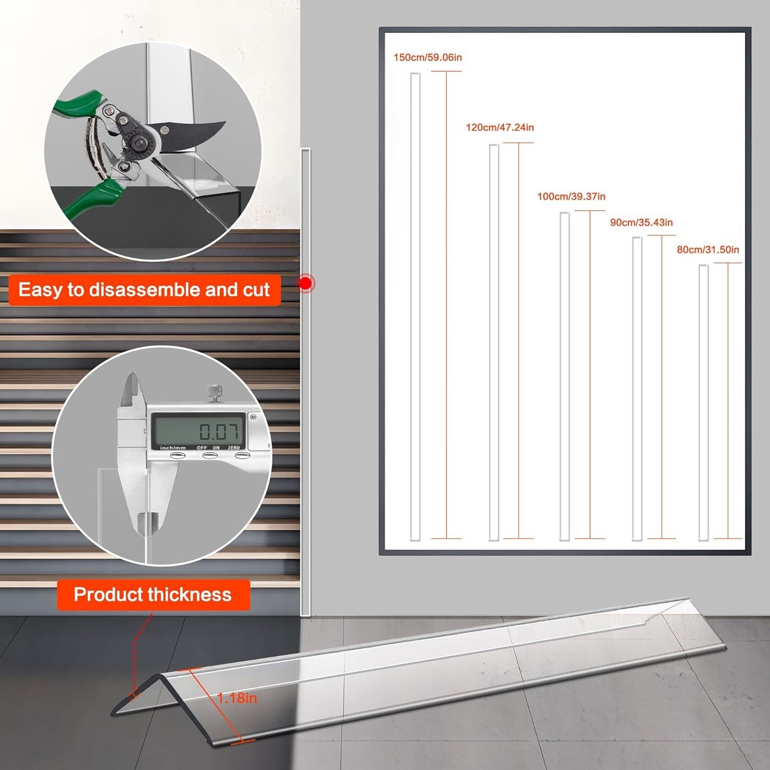 Protectores de Esquinas Transparentes Frychee 4 PCS 3x40.6cm
