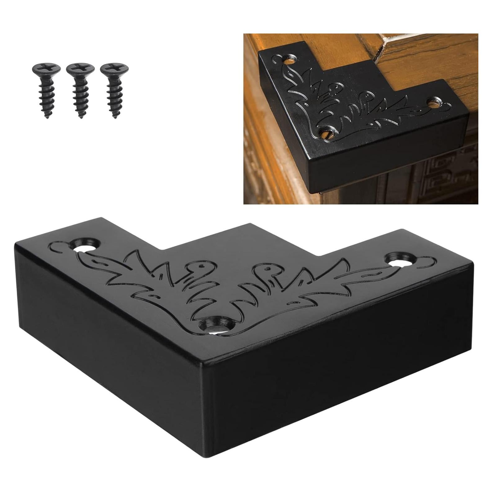 Protectores de Esquinas de Metal Negro Foxwake 4 Pcs 8.57 cm