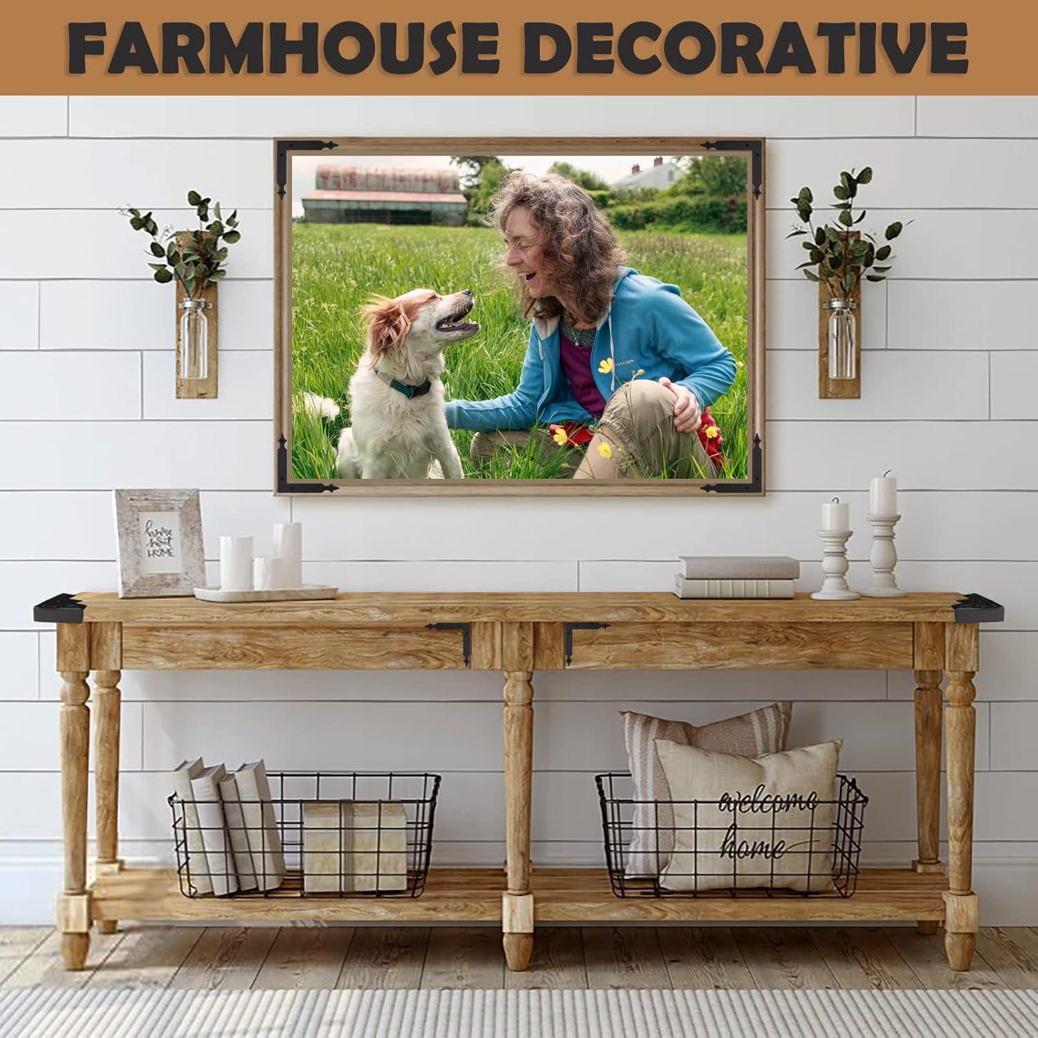 Protectores de Esquinas de Metal Negro Foxwake 4 Pcs 8.57 cm