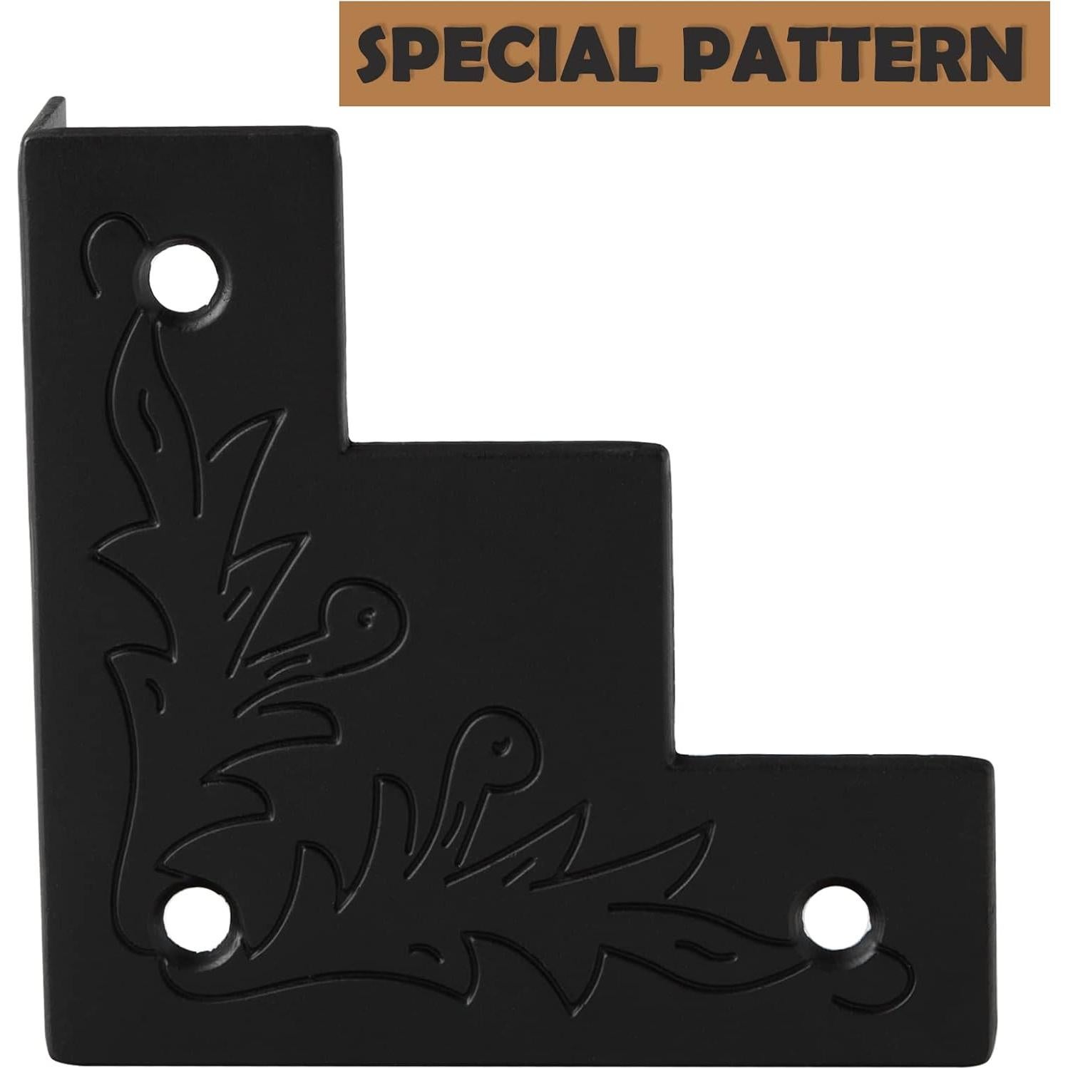 Protectores de Esquinas de Metal Negro Foxwake 4 Pcs 8.57 cm