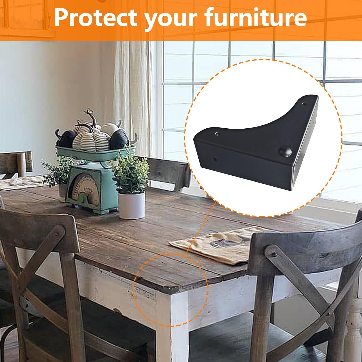 Protectores de Esquinas de Metal Mewuthede 4 Pcs Vintage Negro