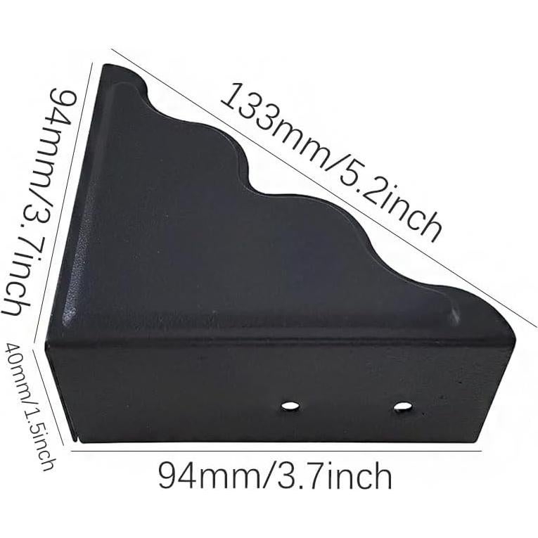 Protectores de Esquinas de Metal Negro Hetyskluy - Paquete de 4