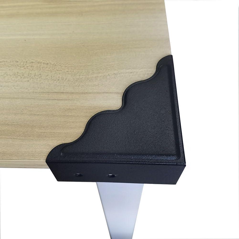 Protectores de Esquinas de Metal Negro Hetyskluy - Paquete de 4