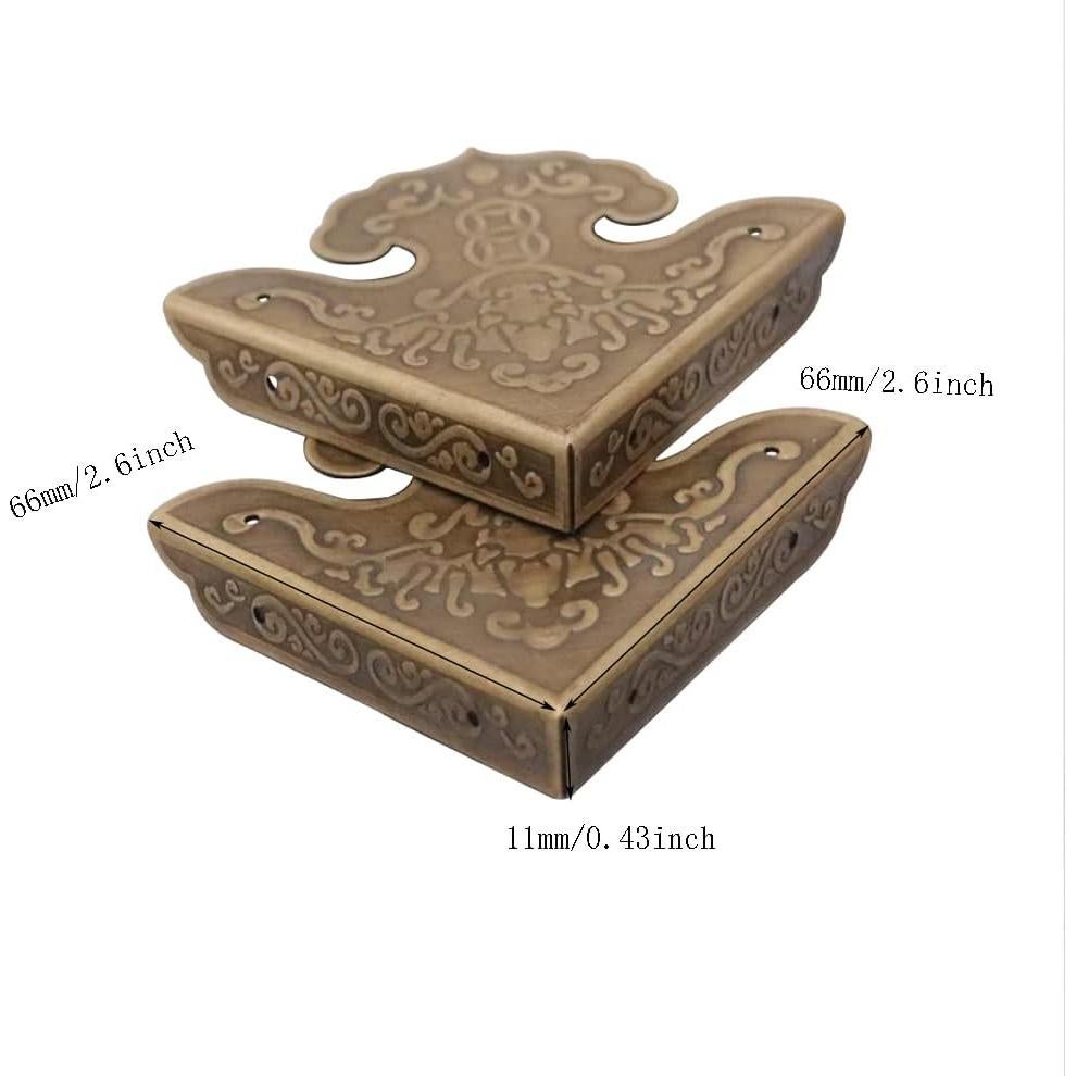 Protectores de Esquinas de Metal Latón Antiguo 4 Pcs
