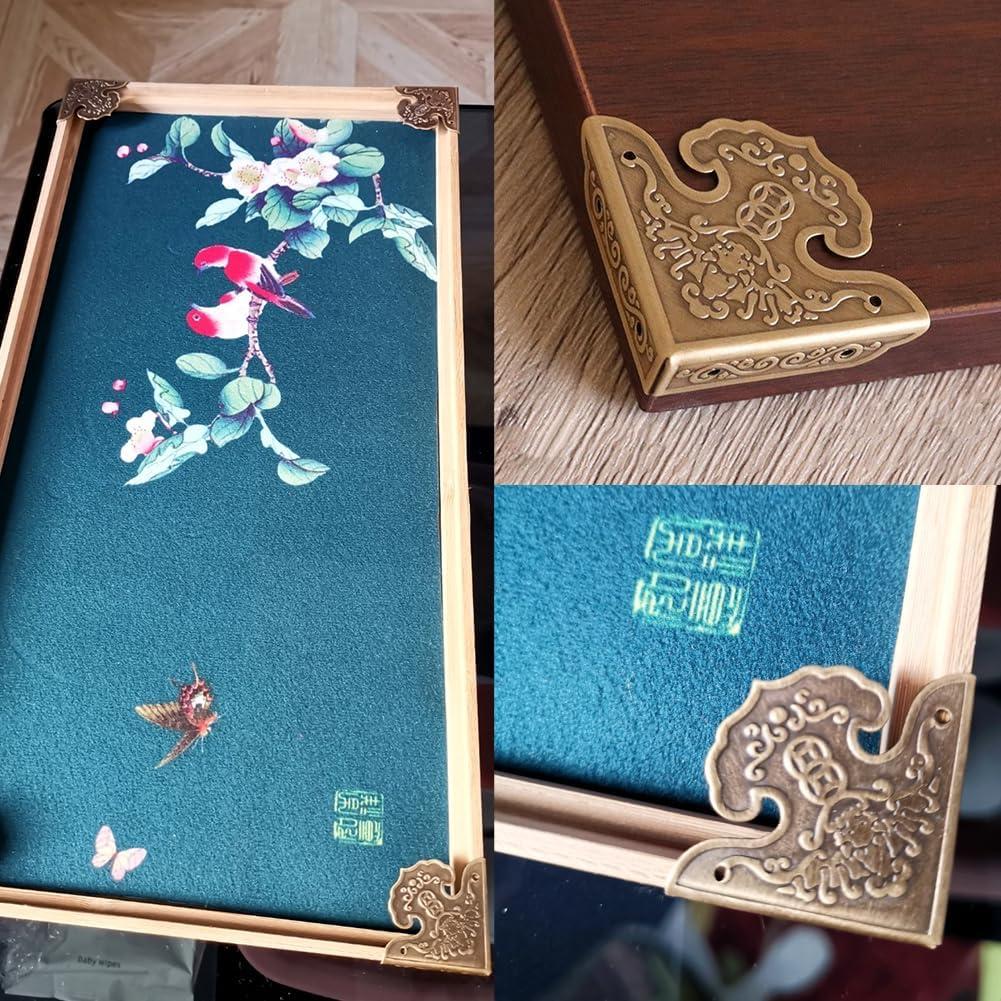 Protectores de Esquinas de Metal Latón Antiguo 4 Pcs