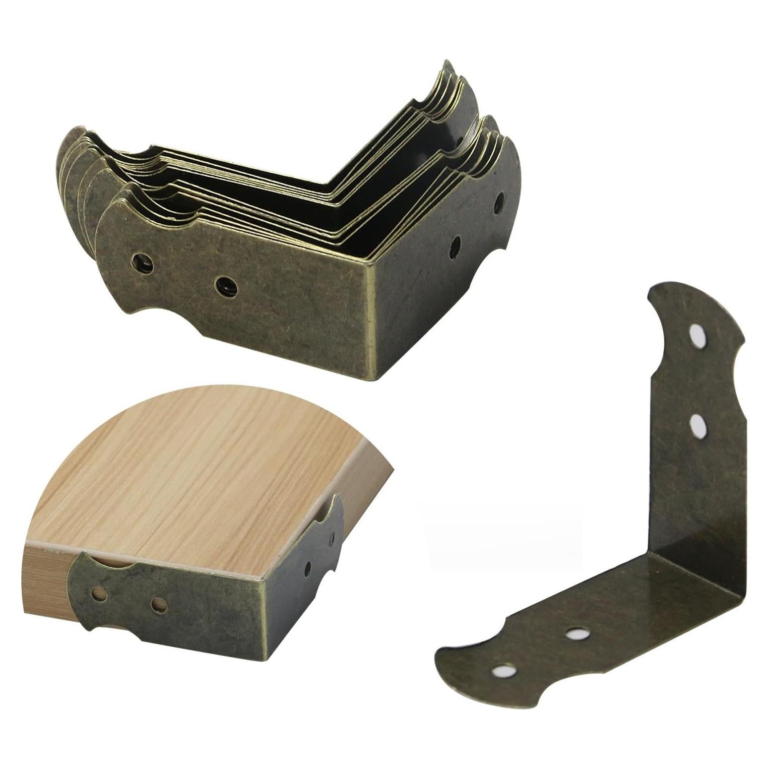 Protectores de esquina L Mcredy bronce antiguo 15 pcs 41x41x18 mm