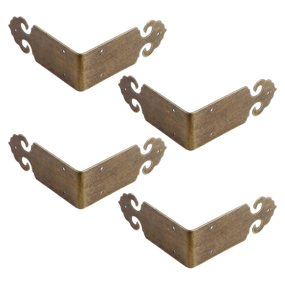 4 Protectores de Esquinas de Latón Bronce Antiguo Tiazza