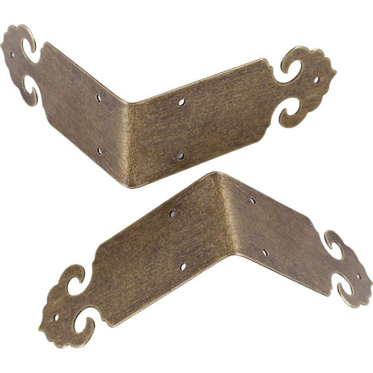 4 Protectores de Esquinas de Latón Bronce Antiguo Tiazza