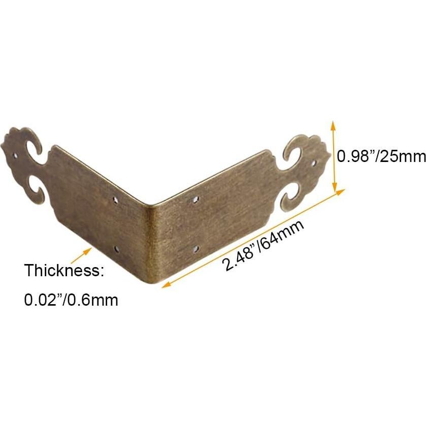 4 Protectores de Esquinas de Latón Bronce Antiguo Tiazza
