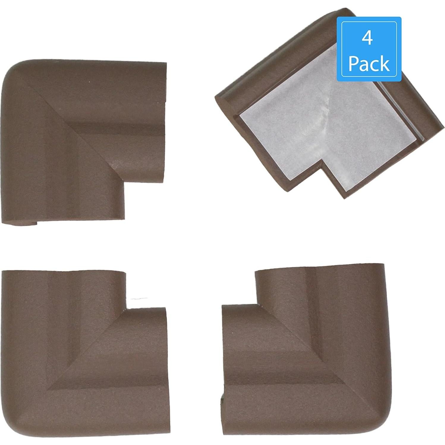 Almohadillas de Esquina KidKusion | Paquete de 4 | Marrón | Seguridad Infantil