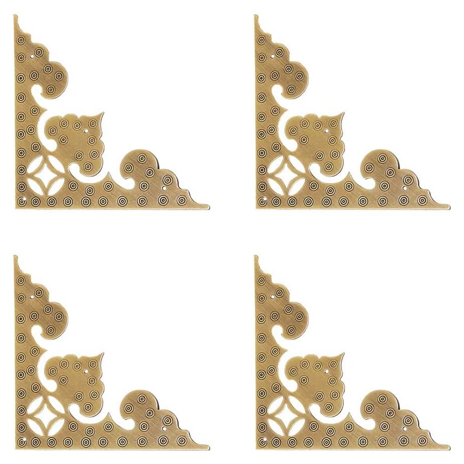 4 Protectores de Esquinas de Latón Antiguo Tiazza 10 cm