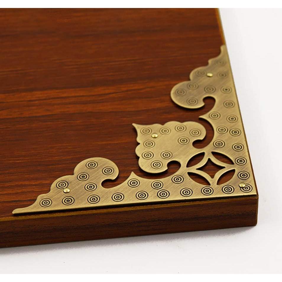 4 Protectores de Esquinas de Latón Antiguo Tiazza 10 cm