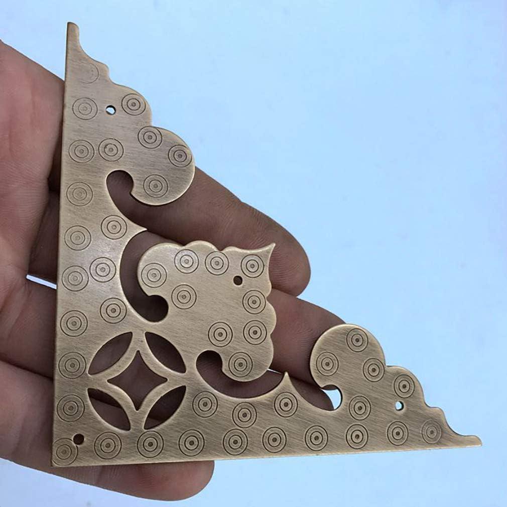 4 Protectores de Esquinas de Latón Antiguo Tiazza 10 cm