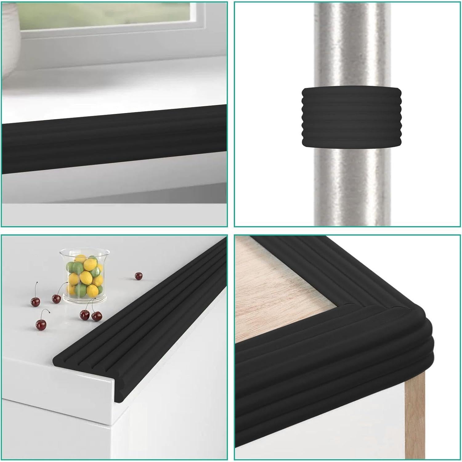 Protector de Esquinas BUXIMN 2m Autoadhesivo Negro para Bebés