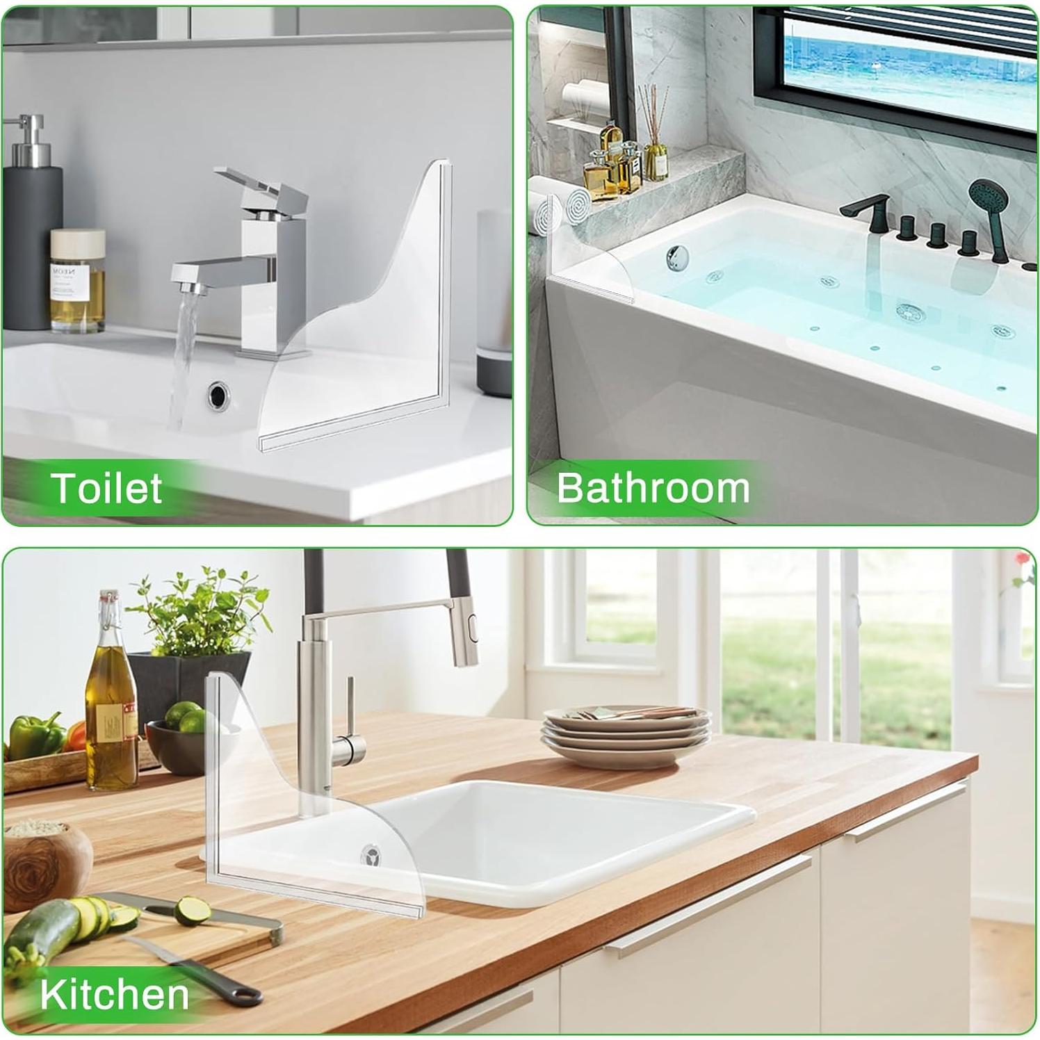 Paquete de 2 Protectores de Salpicaduras de Ducha WYVAS 21.3x18.7cm