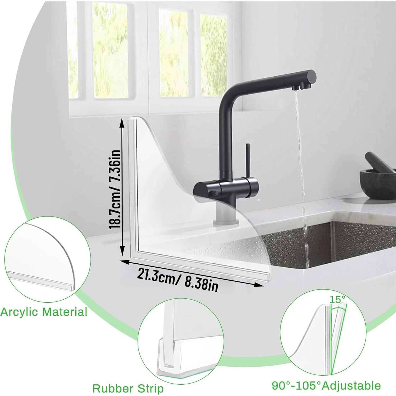 Paquete de 2 Protectores de Salpicaduras de Ducha WYVAS 21.3x18.7cm