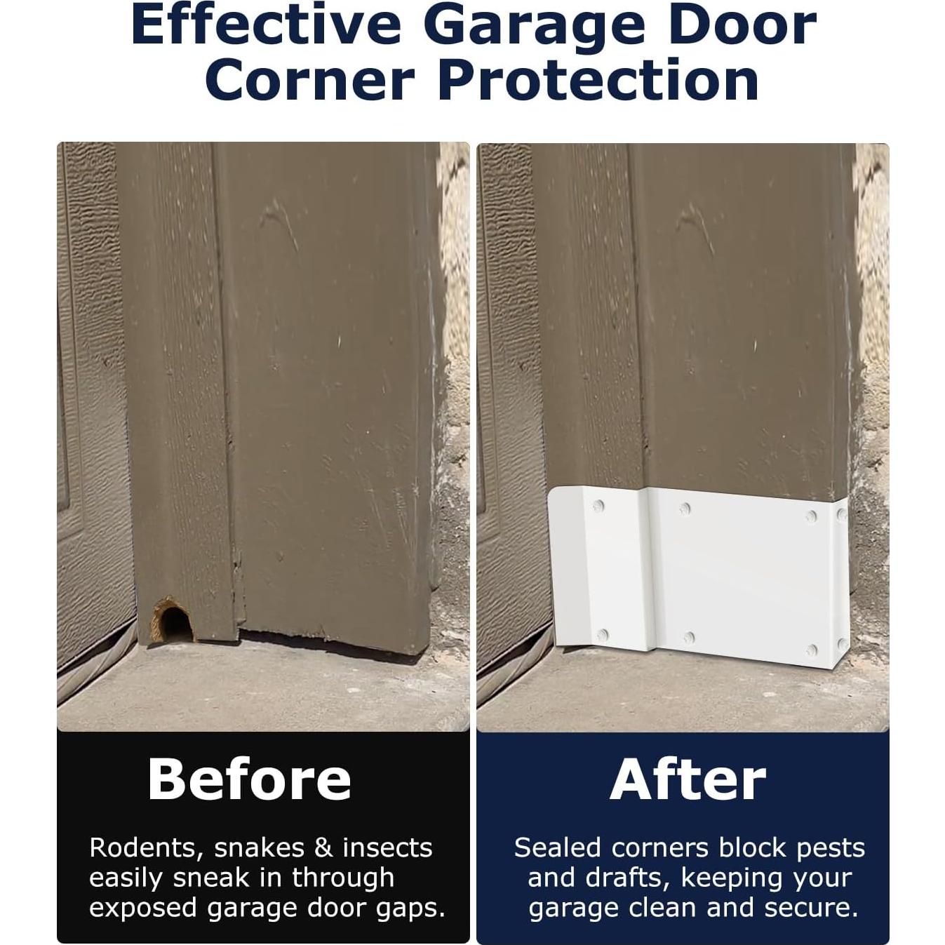 Barrera de Roedores para Esquinas de Puertas de Garaje - Aluminio Blanco