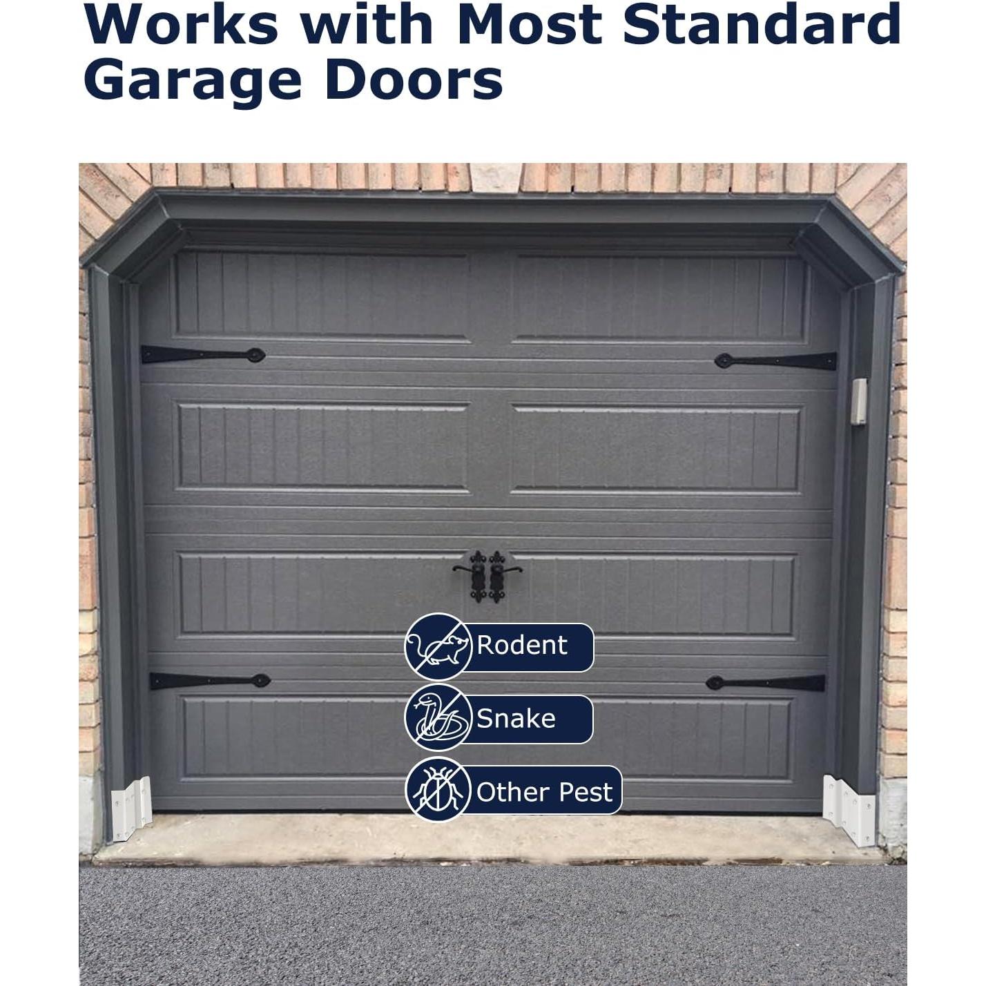 Barrera de Roedores para Esquinas de Puertas de Garaje - Aluminio Blanco