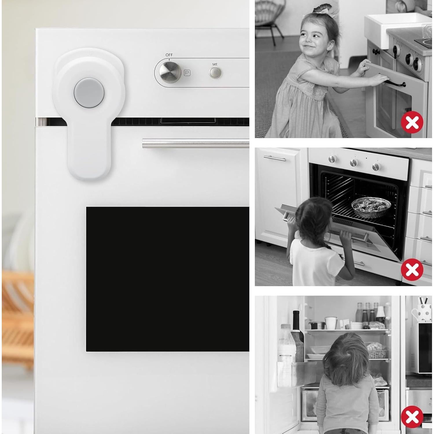 Cerradura de Seguridad para Horno Zentiky - 3 Piezas Blanca