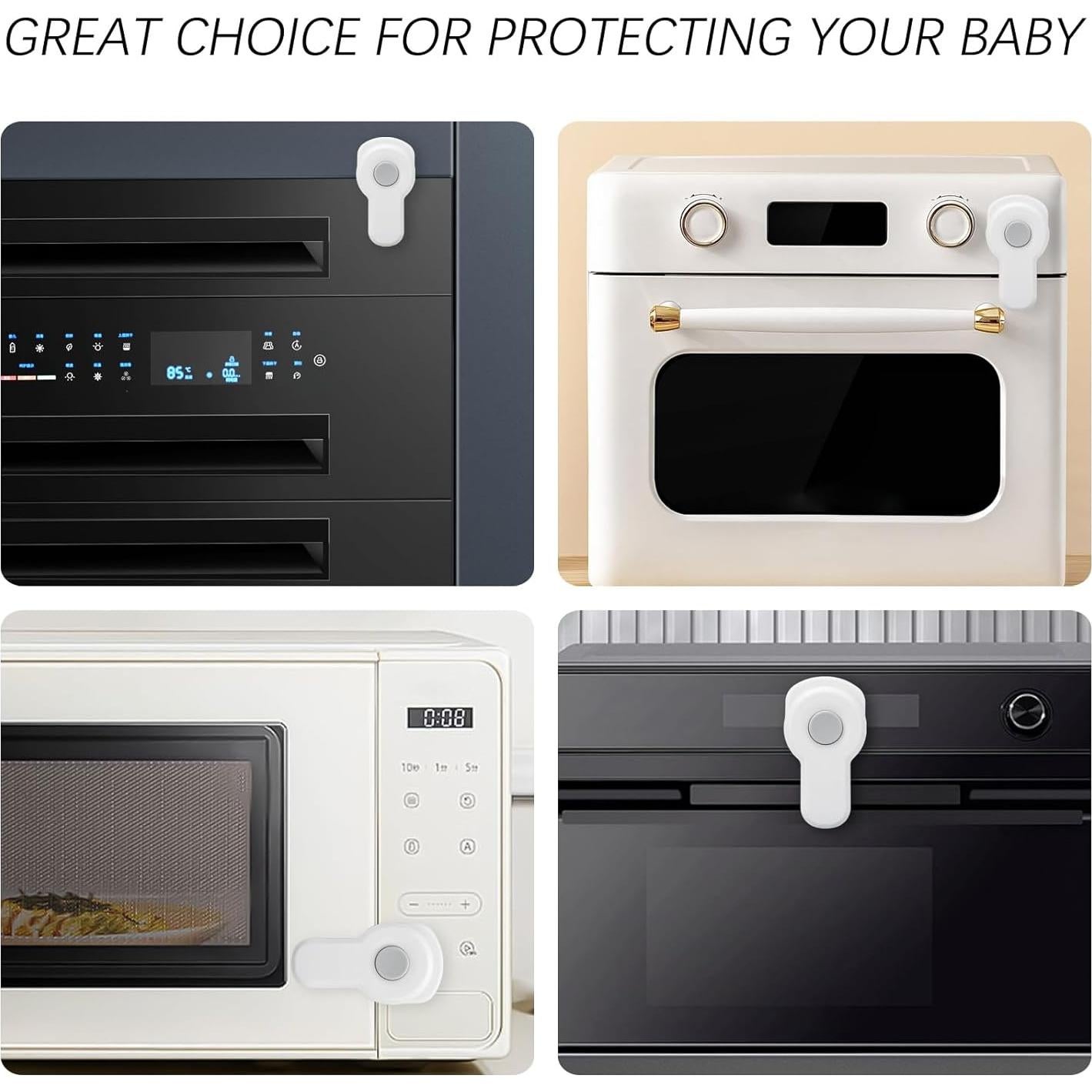 Cerradura de Seguridad para Horno Zentiky - 3 Piezas Blanca