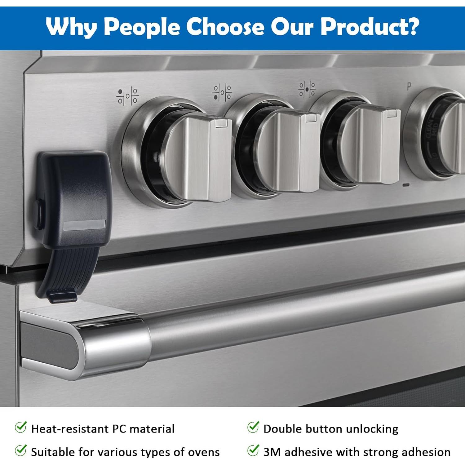 Bloqueo de Puerta de Horno a Prueba de Niños BWX-2P - 2 Paquetes