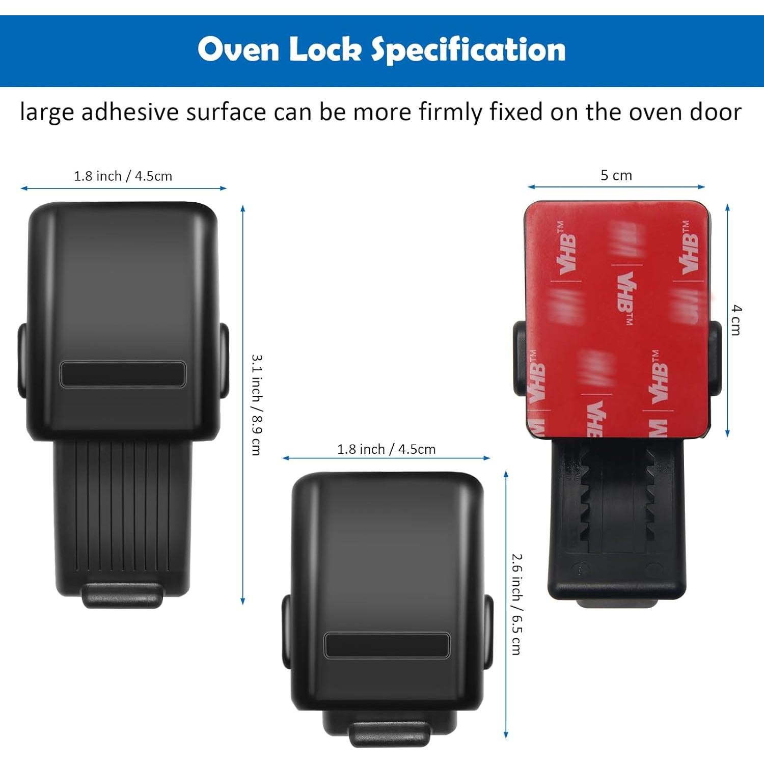 Bloqueo de Puerta de Horno a Prueba de Niños BWX-2P - 2 Paquetes