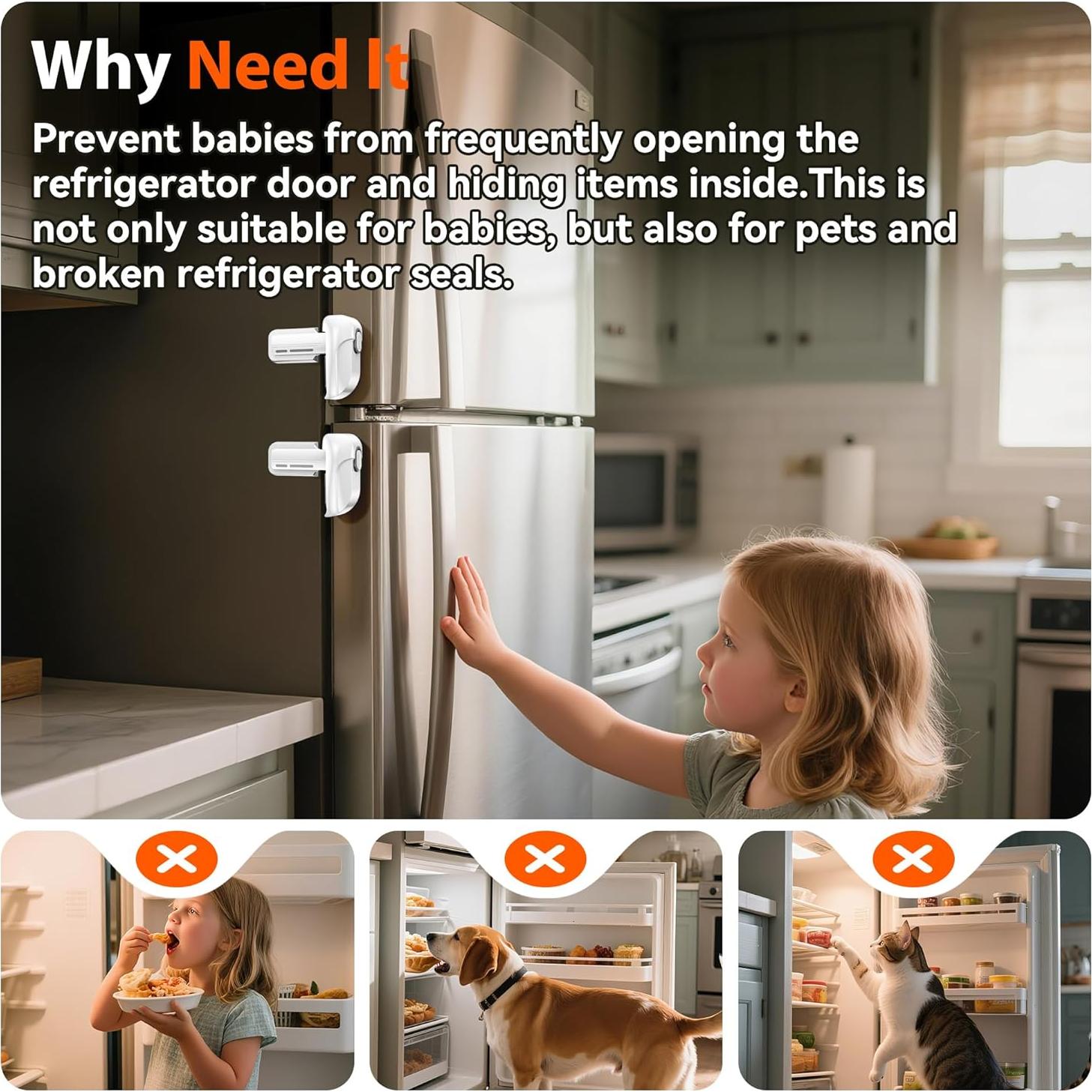 Cerraduras para Refrigerador a Prueba de Niños 2 Unidades ABS