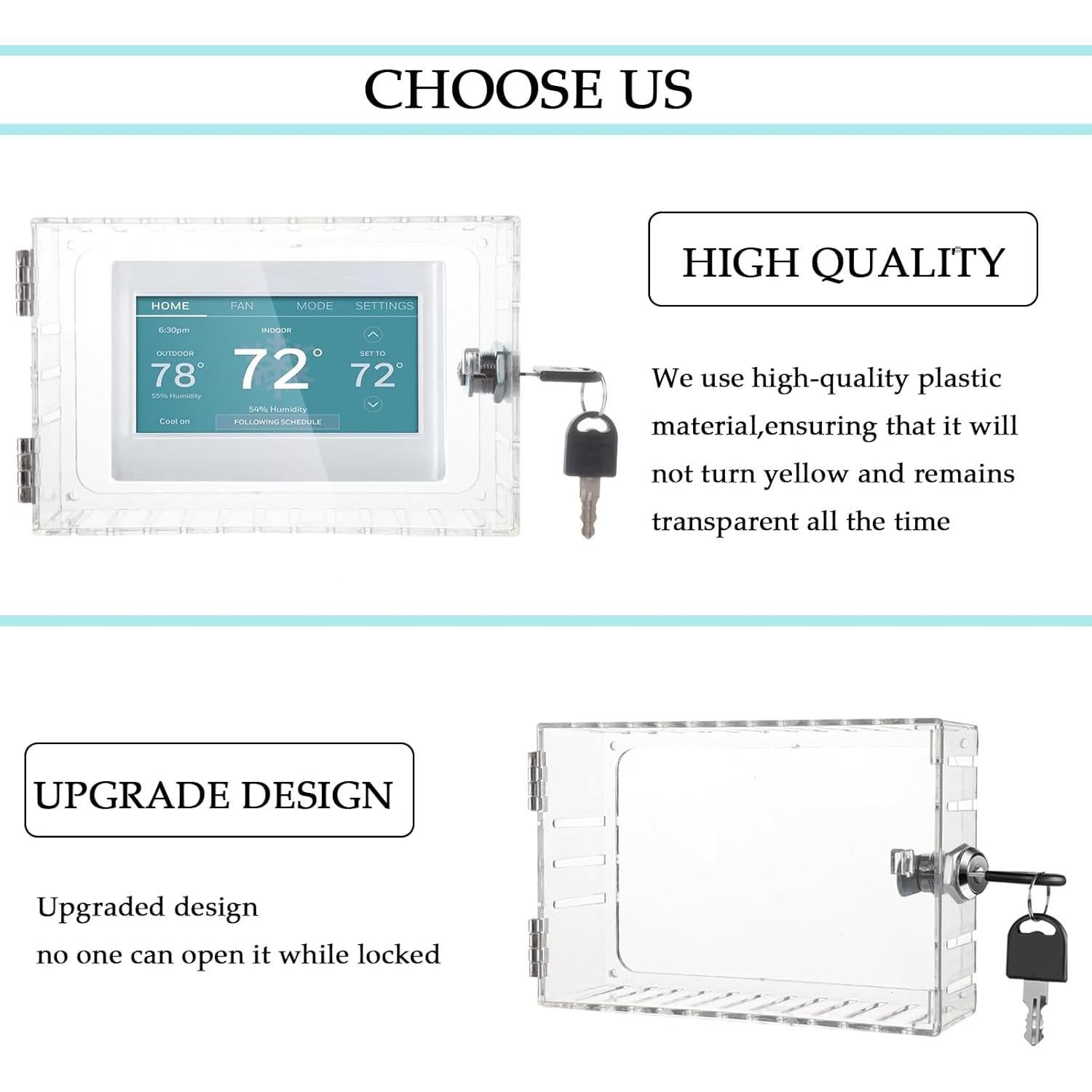 Caja de bloqueo para termostato GYFVBH transparente 16x12x5.6 cm