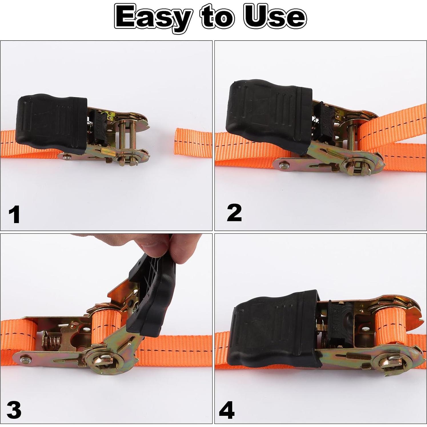 Correas de Trinquete HNBun 6m Naranjas 770kg Resistencia