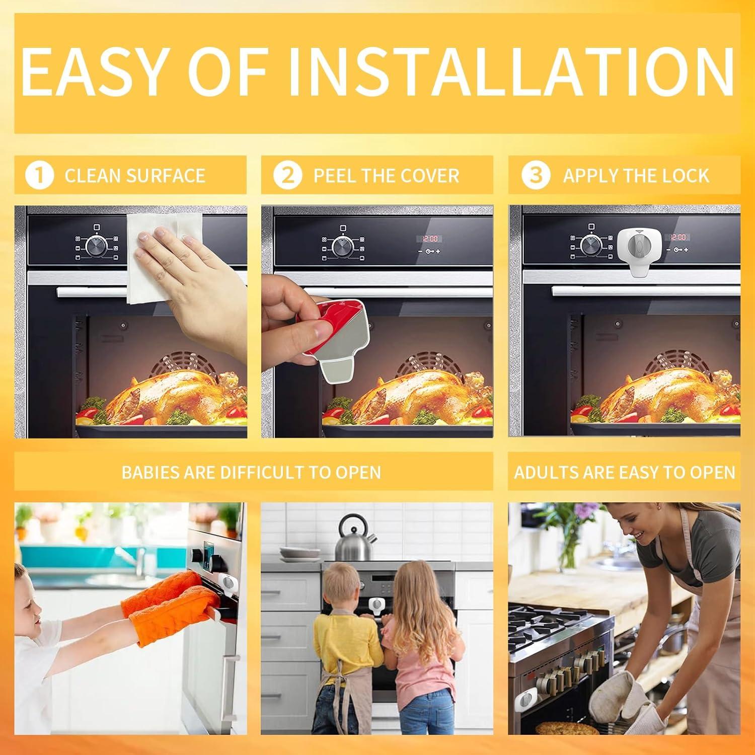 Bloqueo de Puerta de Horno a Prueba de Niños Negro - 1 Pcs