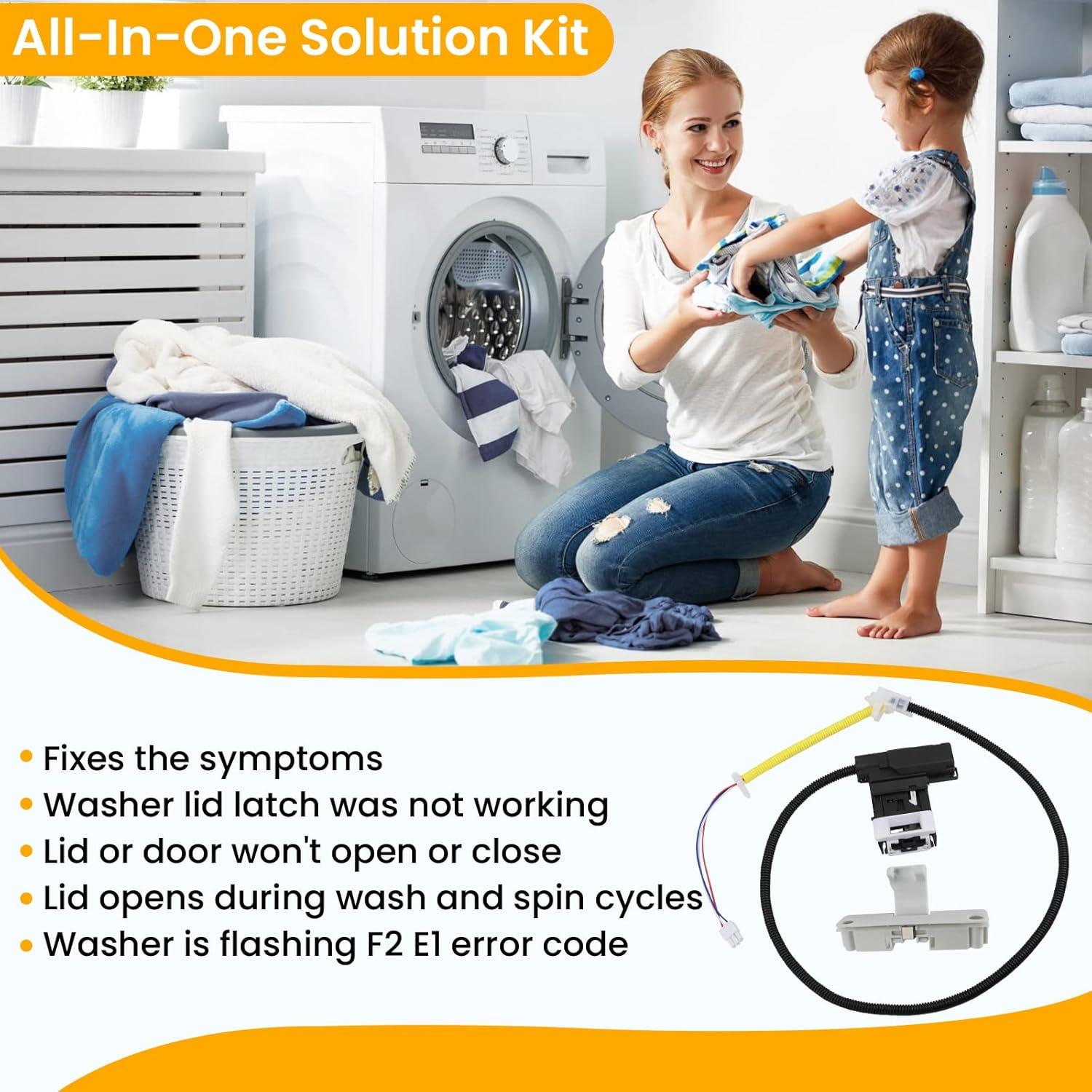 Conjunto Pestillo de Tapa Lavadora Soobool W11307244 W10682535