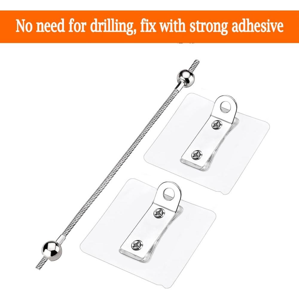 Anclajes de Muebles Autoadhesivos 4 Pares Sin Perforación 99.79kg