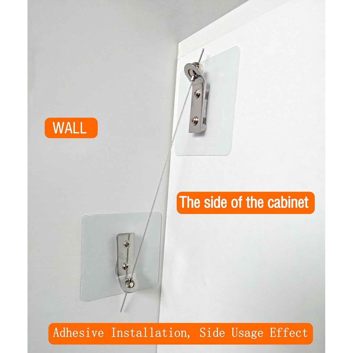 Anclajes de Muebles Autoadhesivos 4 Pares Sin Perforación 99.79kg