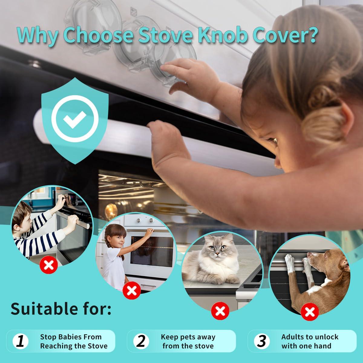 Cubiertas de Perilla de Estufa a Gas Seguridad Infantil - 5 Pzas