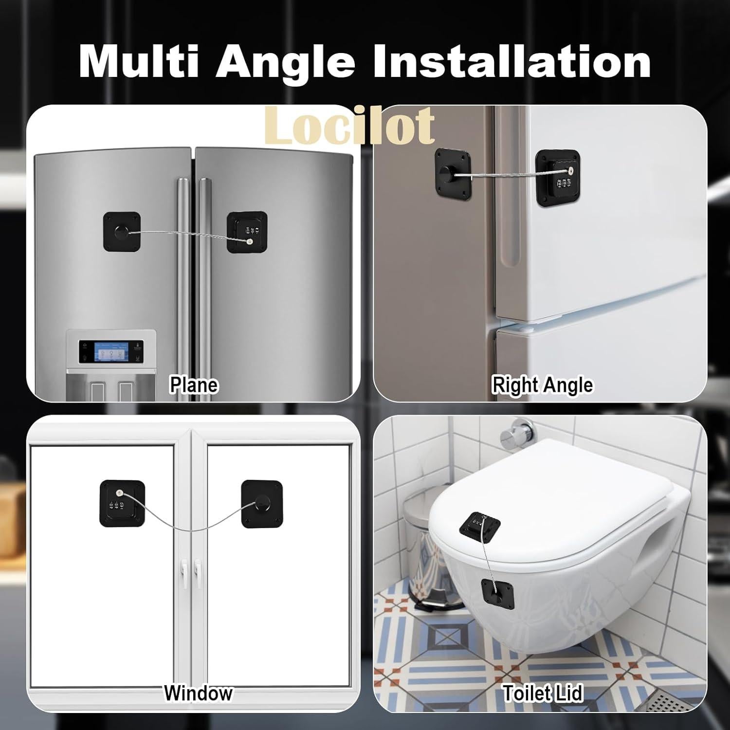 Paquete de 3 Cerraduras de Refrigerador Locilot para Niños