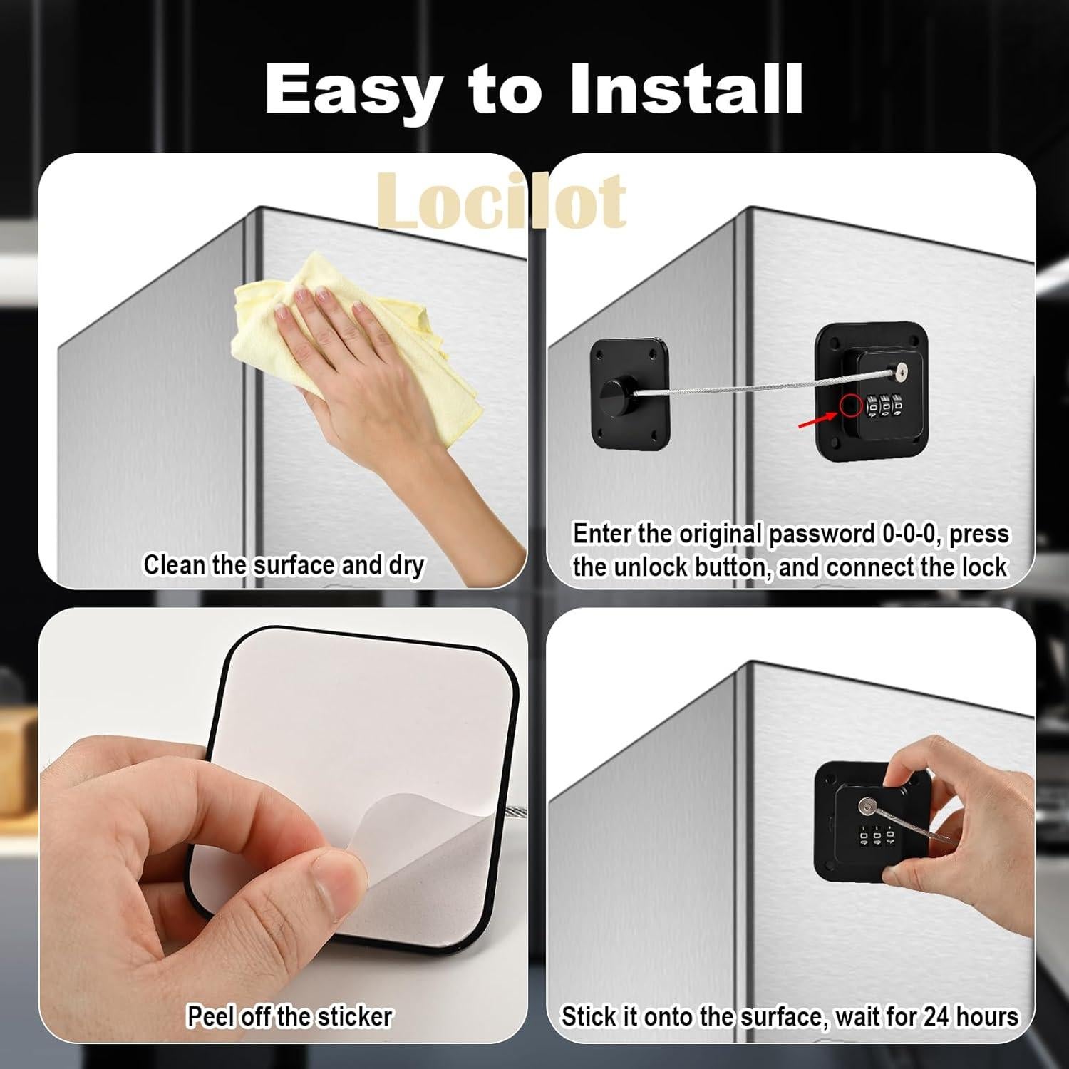 Paquete de 3 Cerraduras de Refrigerador Locilot para Niños