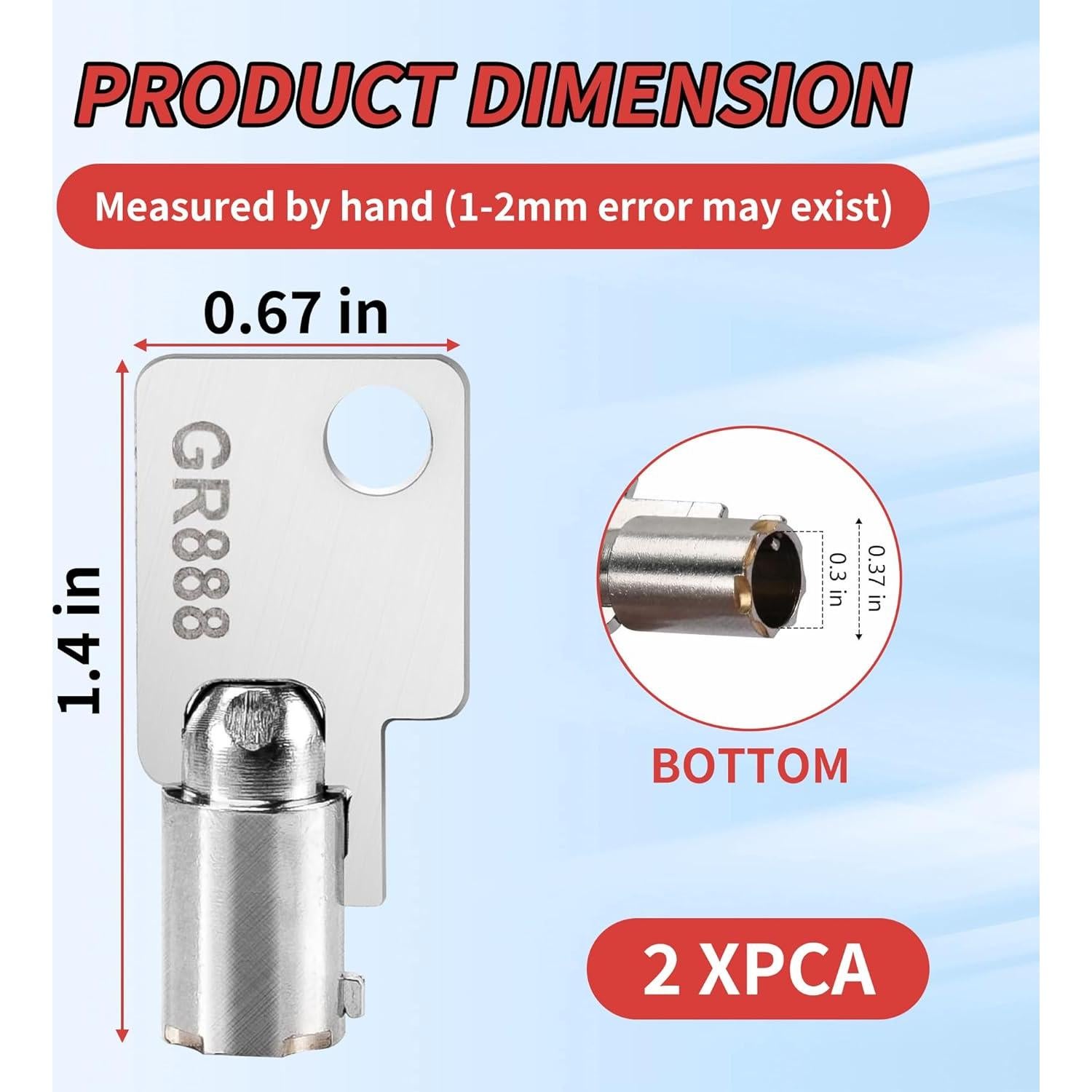Juego de 2 Llaves de Lavandería Moneda GR888 - Reemplazo