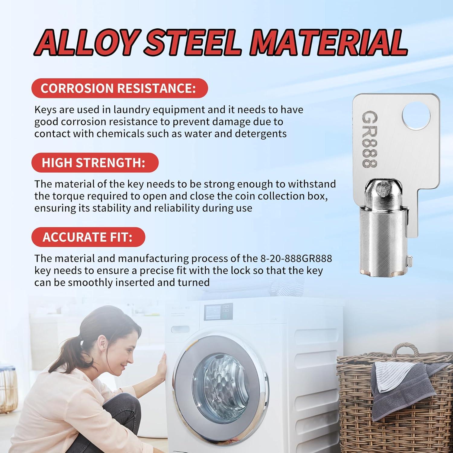 Juego de 2 Llaves de Lavandería Moneda GR888 - Reemplazo