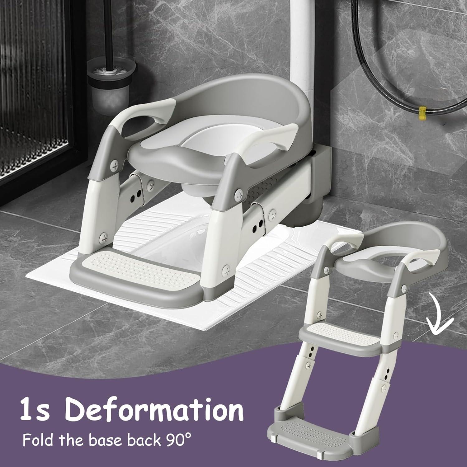 Asiento de Entrenamiento para Baño 3 en 1 Kimitimi Gris