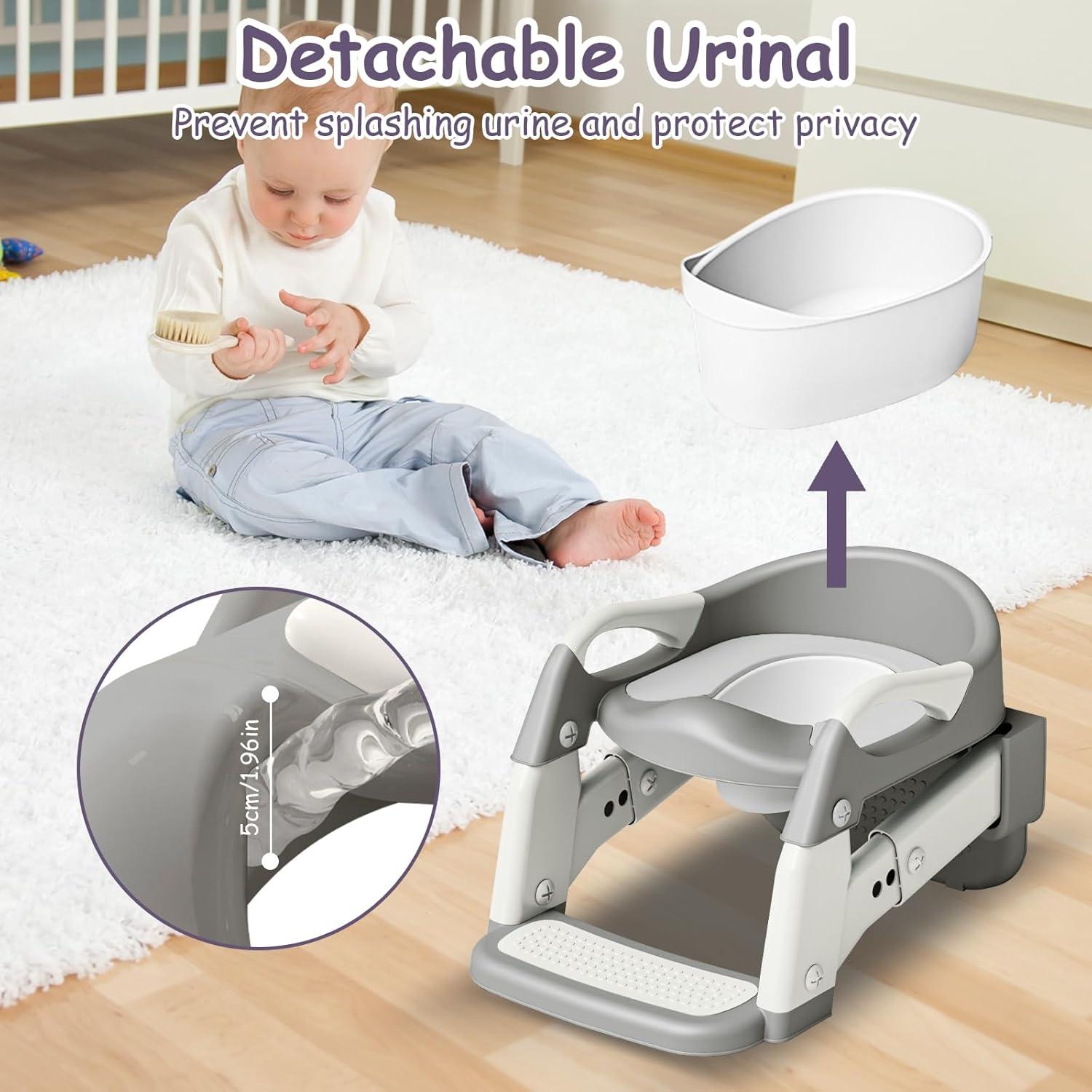 Asiento de Entrenamiento para Baño 3 en 1 Kimitimi Gris