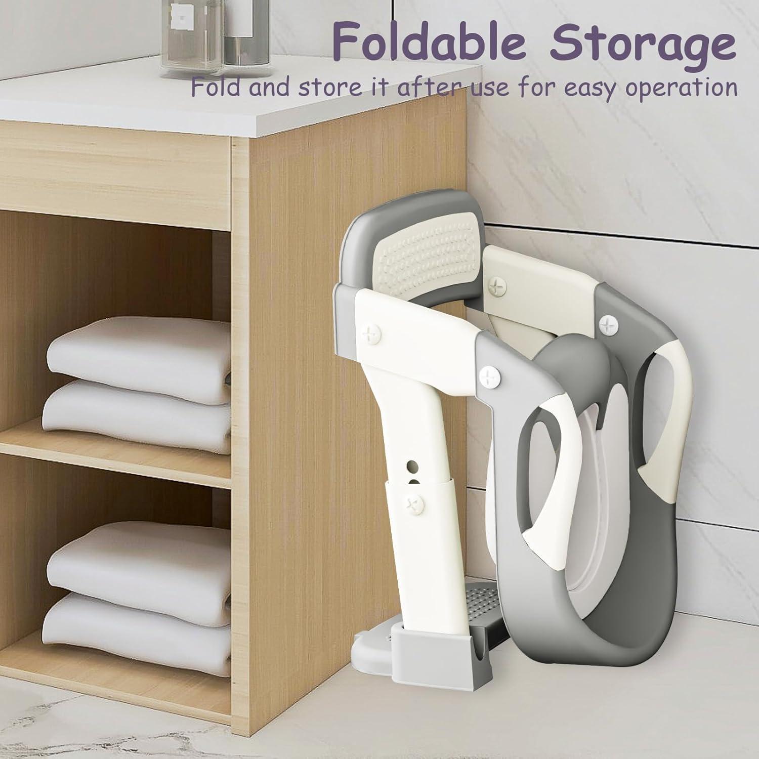 Asiento de Entrenamiento para Baño 3 en 1 Kimitimi Gris