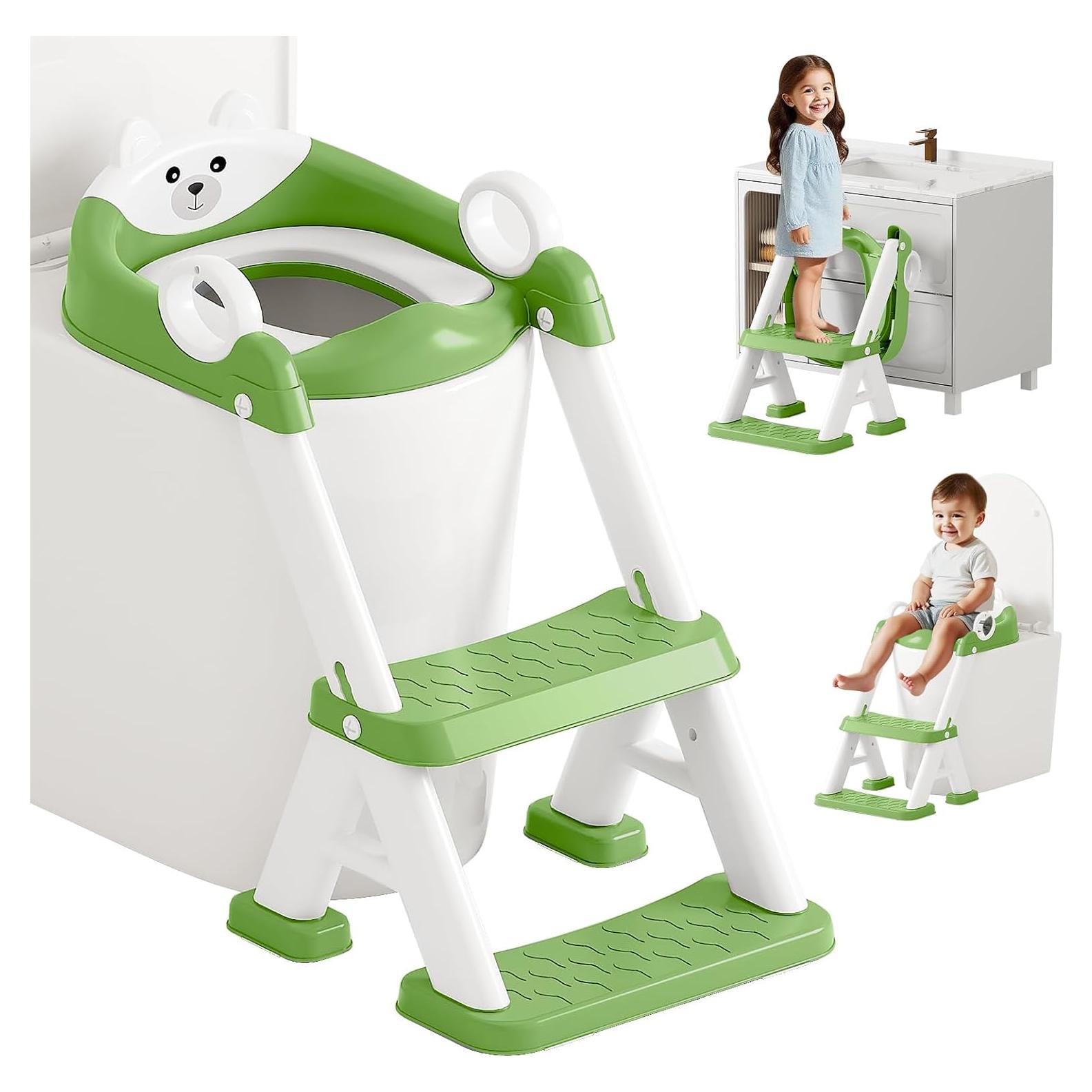 Asiento de Entrenamiento para Baño Fnaumdol Verde Plegable Antideslizante