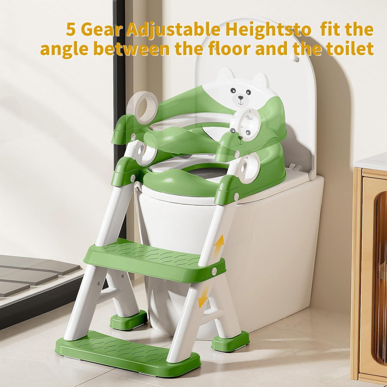 Asiento de Entrenamiento para Baño Fnaumdol Verde Plegable Antideslizante