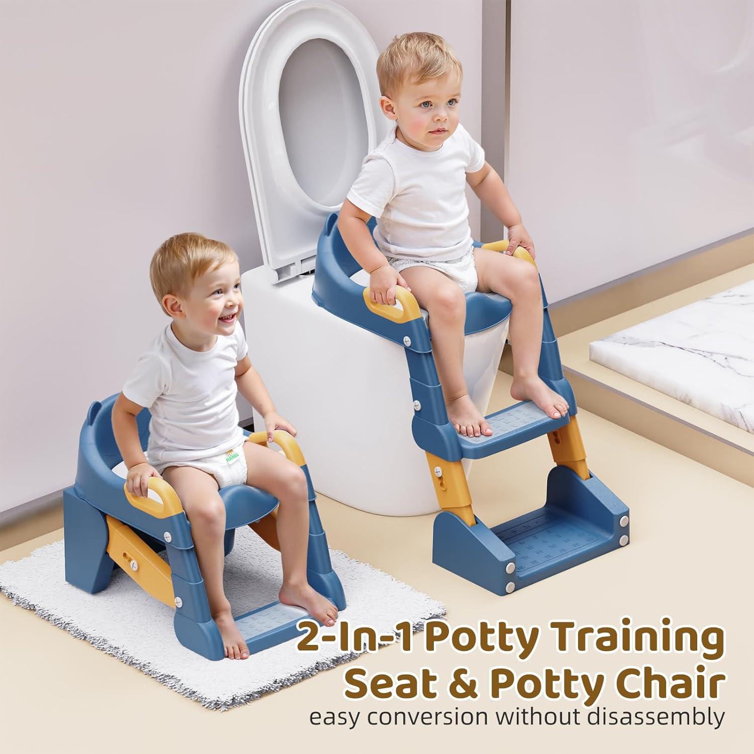 Asiento de Entrenamiento para Baño Bonbay 3-en-1 con Escalera