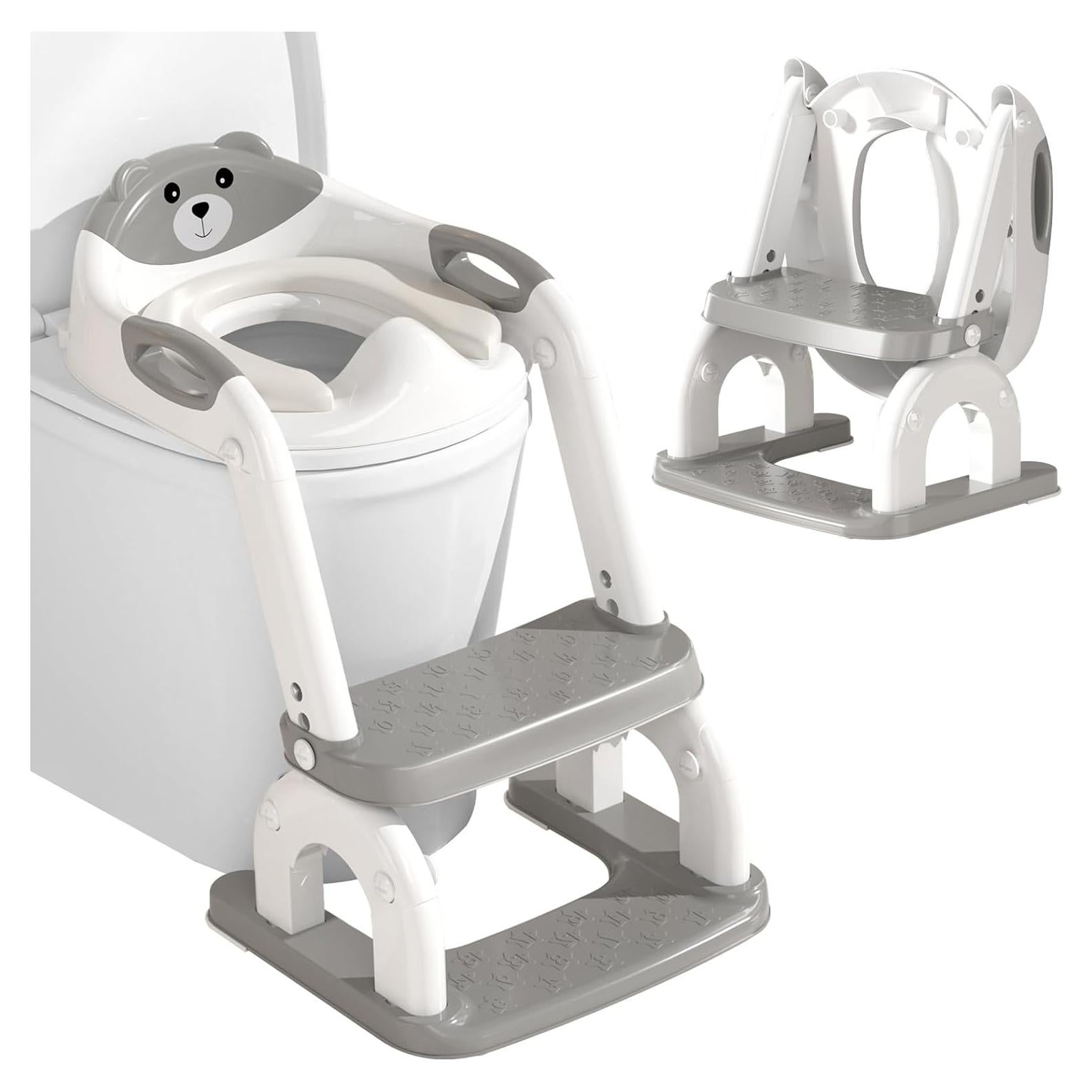 Asiento de Entrenamiento para Baño DEEKI 2 en 1 Gris