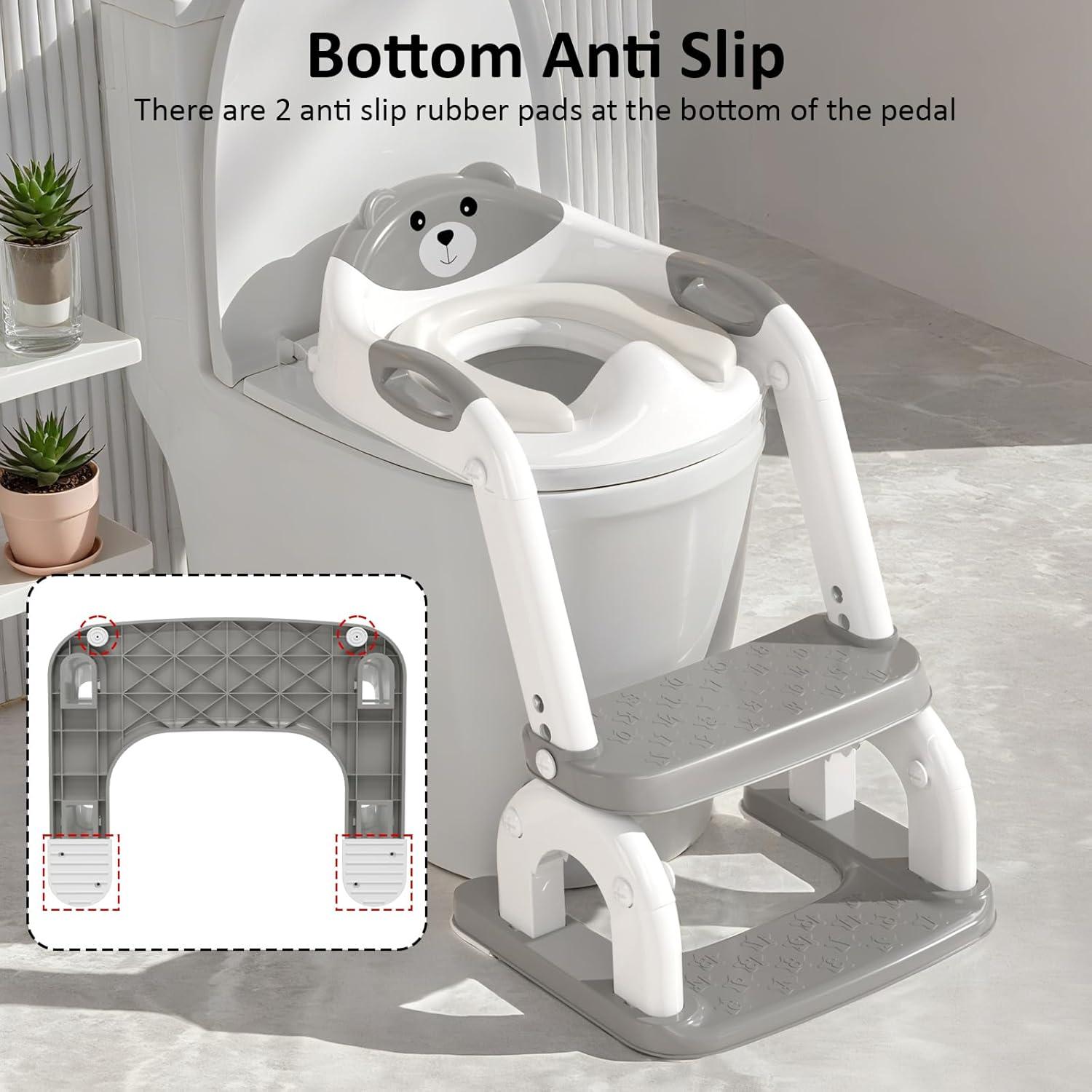 Asiento de Entrenamiento para Baño DEEKI 2 en 1 Gris