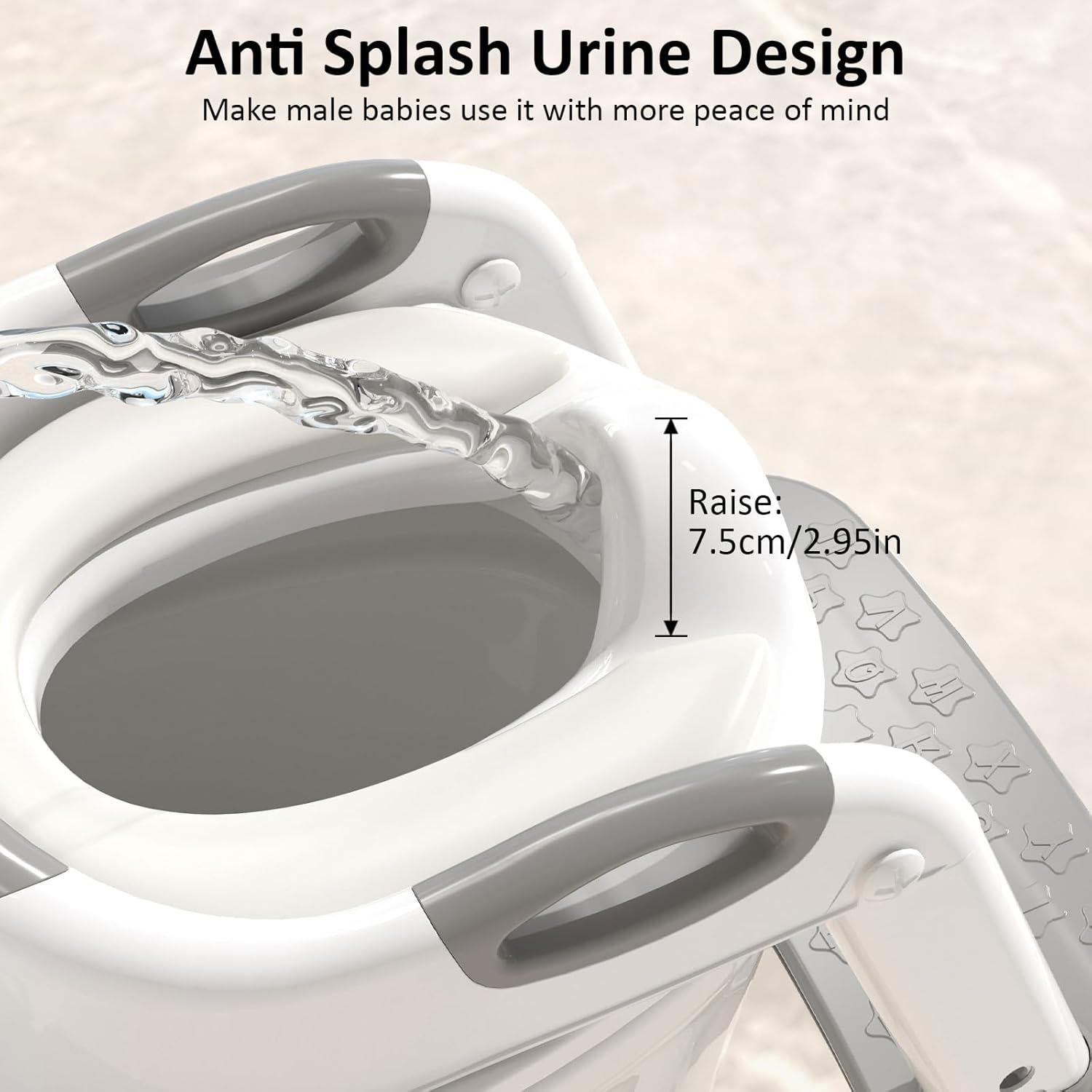 Asiento de Entrenamiento para Baño DEEKI 2 en 1 Gris