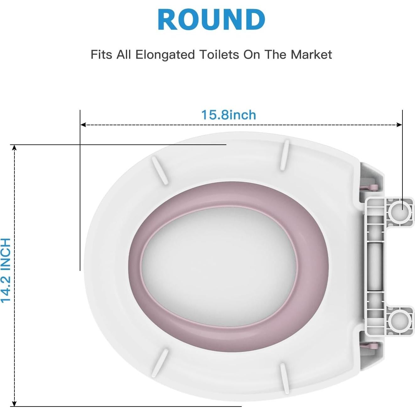 Asiento de Inodoro Redondo EcoExplorer 43.18 cm Rosa con Asiento Infantil