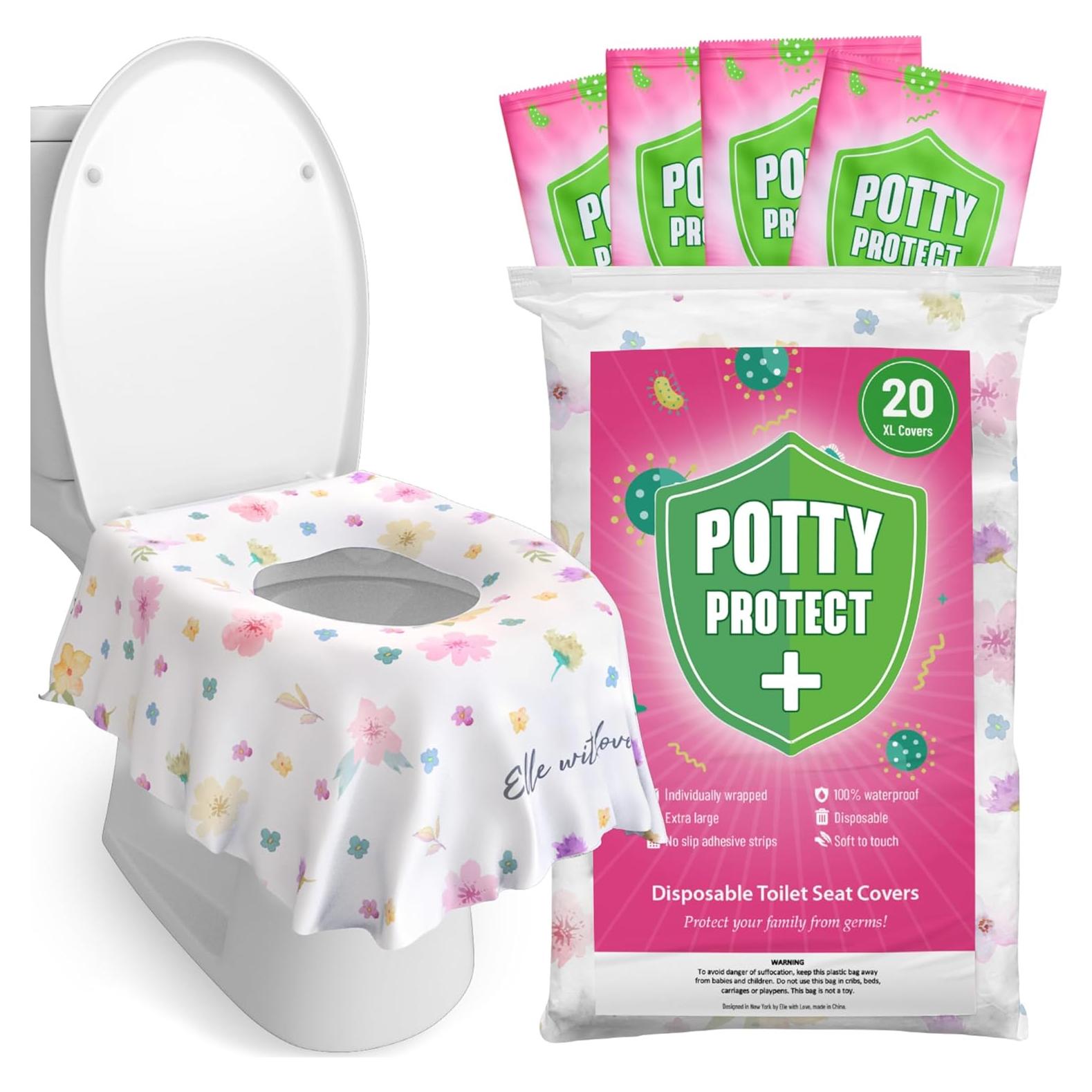 Cubiertas de Asiento de Inodoro Desechables Eli con Amor - 20 Unidades Extra Grandes Florales